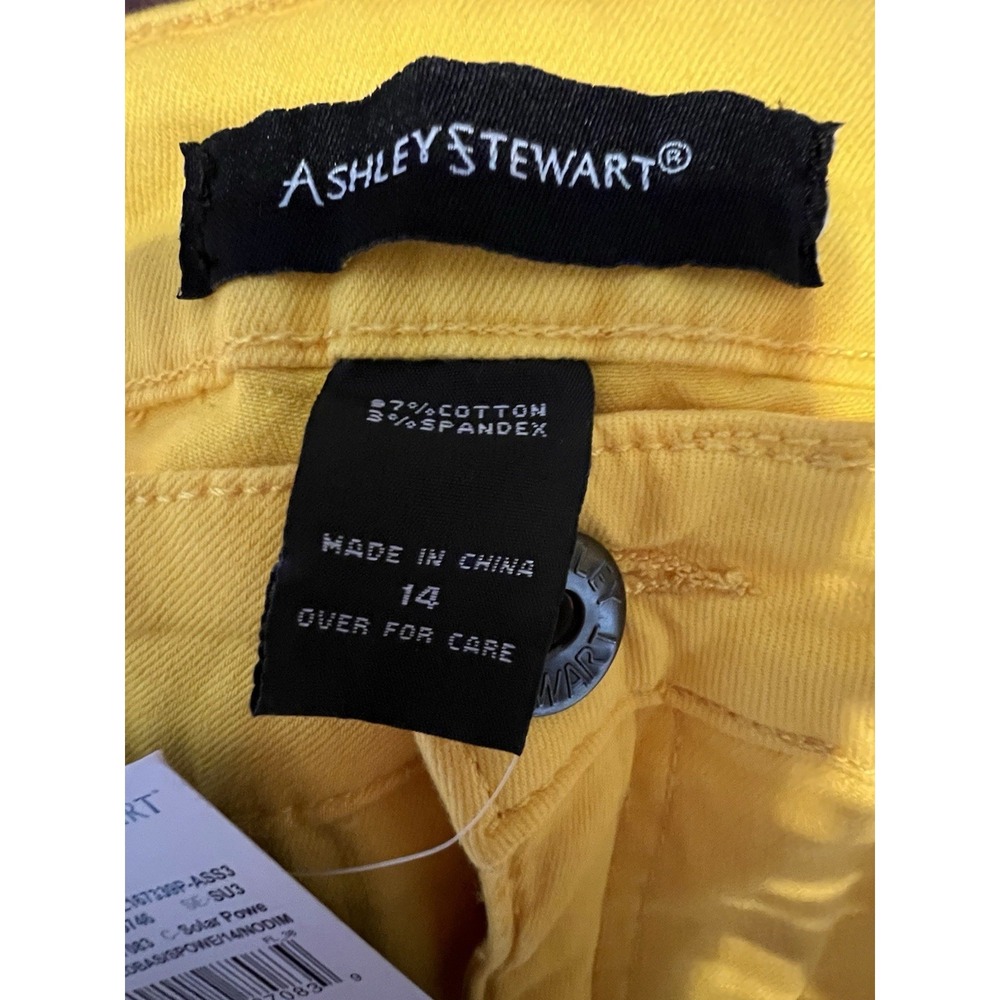 NWT Ashley Stewart Women's Yellow Skinny Jeans Size 14 - Picture 4 of 6